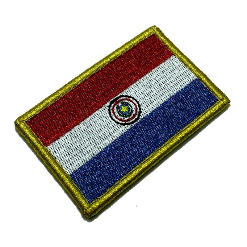 Paraguay – Embroidery Flag Patch With Hook Velcro®️ 3″×2″