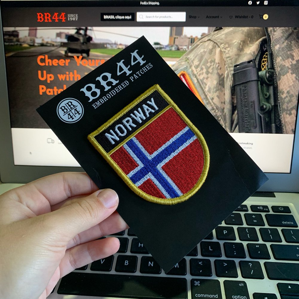 Norway – Embroidery Flag Patch With Hook Velcro®️ 2.68″×3.15″ - Image 3