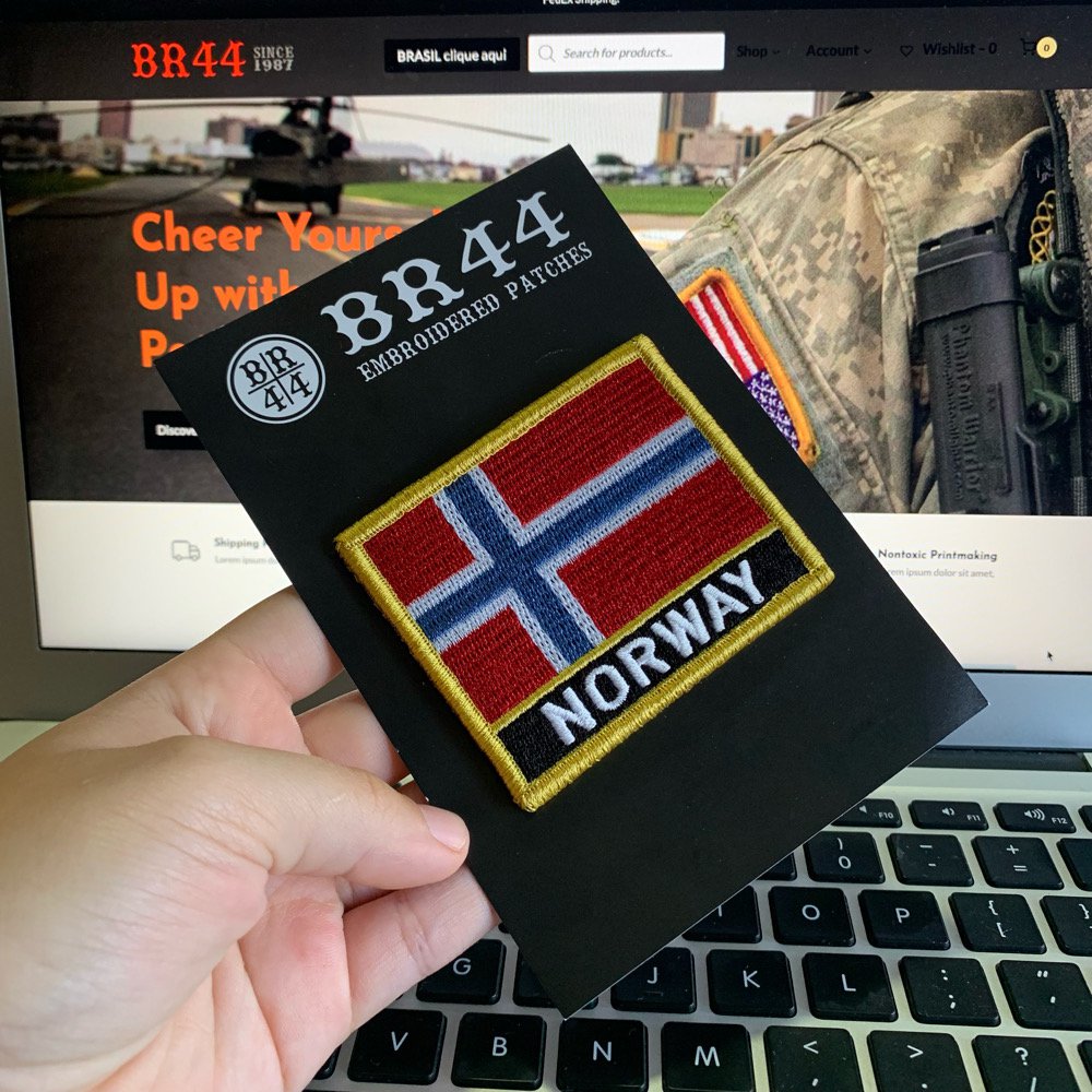 Norway – Embroidery Flag Patch With Hook Velcro®️ 3″×2.5″ - Image 3