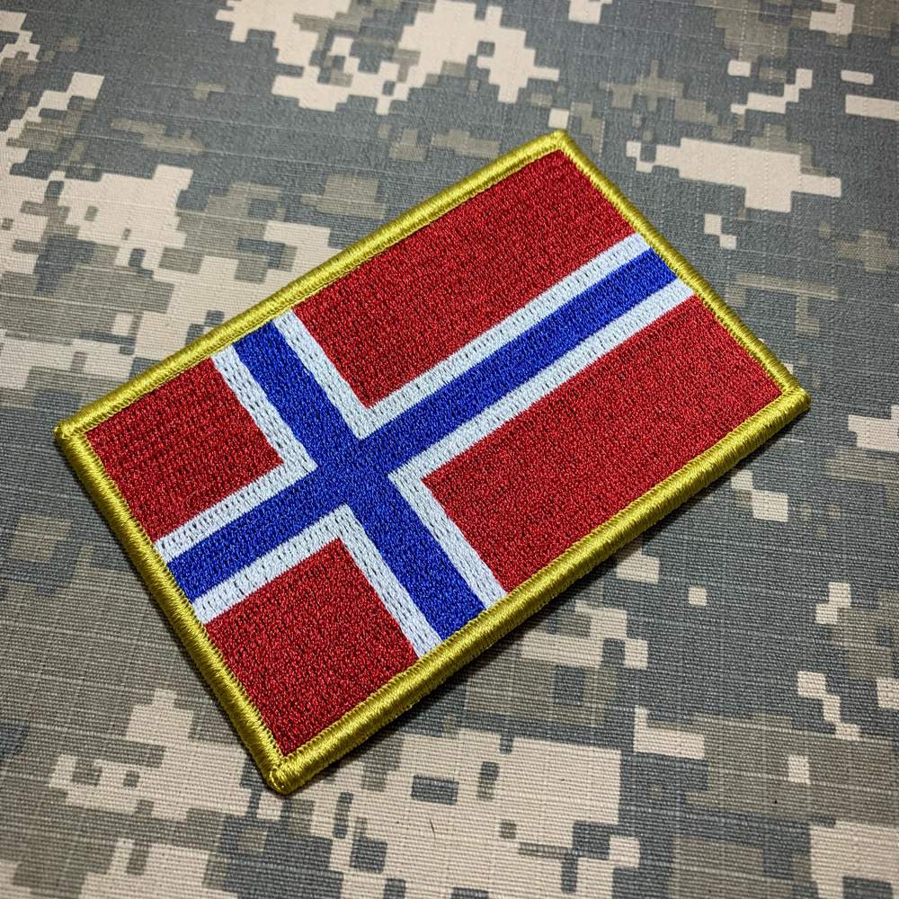 Norway – Embroidery Flag Patch With Hook Velcro®️ 4″×2.67″ - Image 2