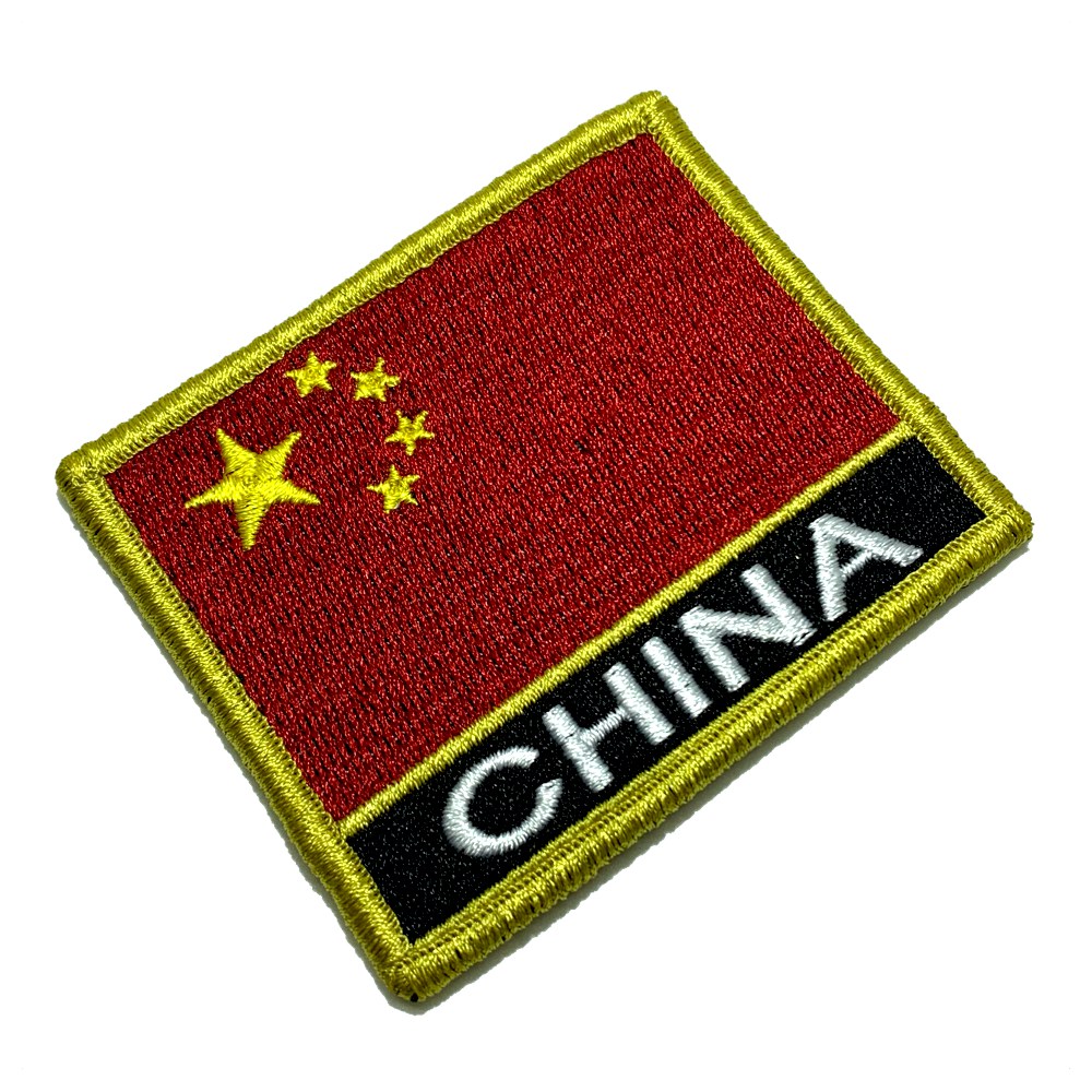 China – Embroidery Flag Patch With Hook Velcro®️ 3″×2.5″