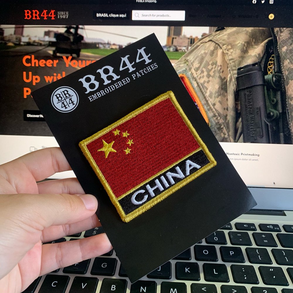 China – Embroidery Flag Patch With Hook Velcro®️ 3″×2.5″ - Image 3
