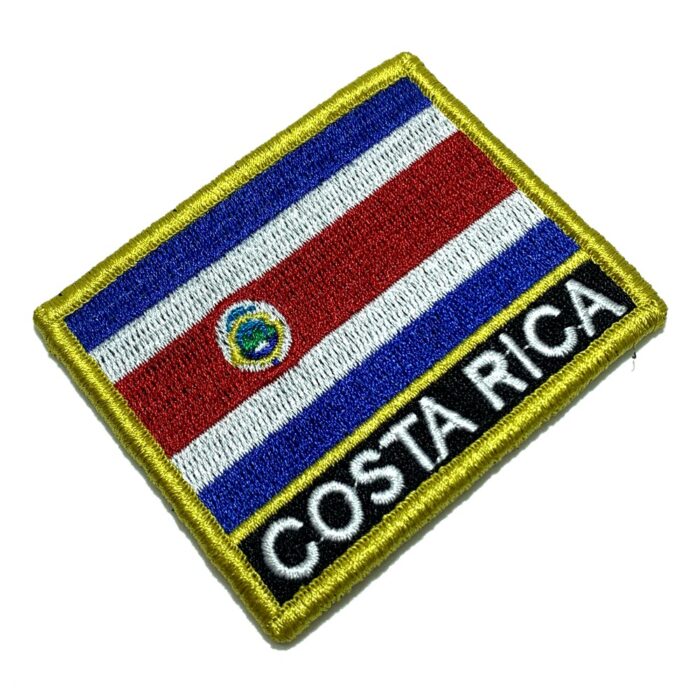 Costa Rica – Embroidery Flag Patch With Hook Velcro®️ 3″×2.5″