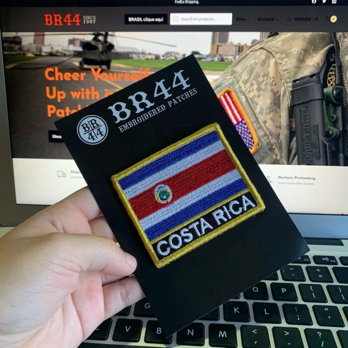 Costa Rica – Embroidery Flag Patch With Hook Velcro®️ 3″×2.5″ - Image 3