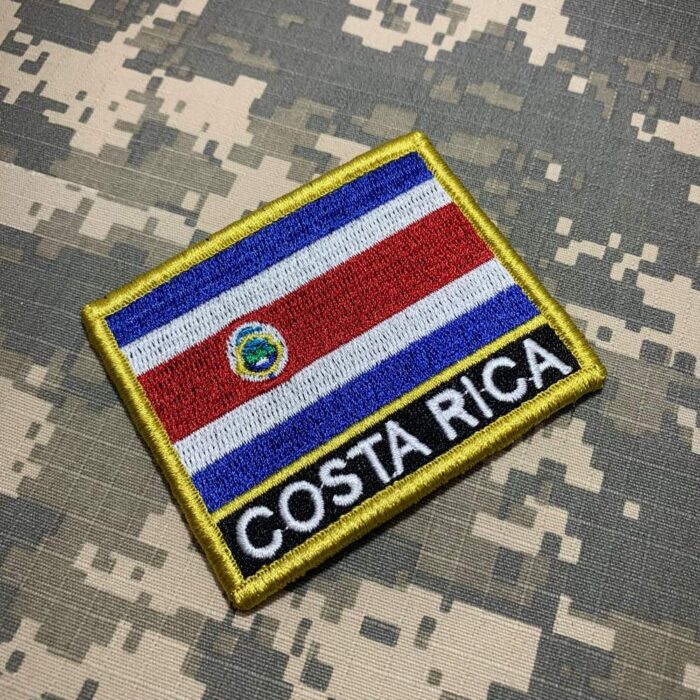 Costa Rica – Embroidery Flag Patch With Hook Velcro®️ 3″×2.5″ - Image 2