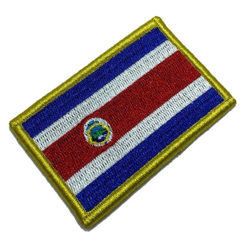 Costa Rica – Embroidery Flag Patch With Hook Velcro®️ 3″×2″