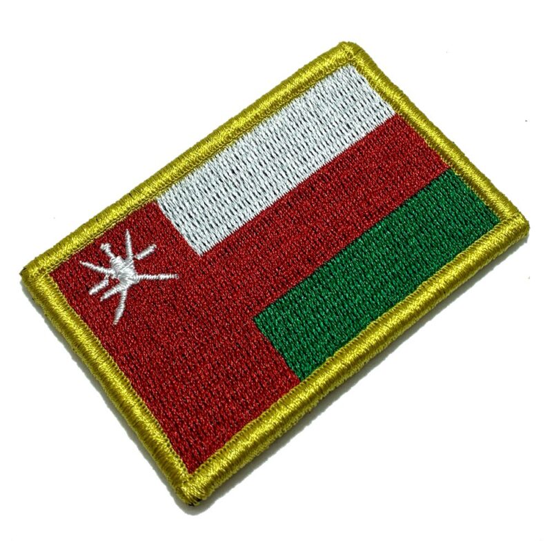 Oman – Embroidery Flag Patch With Hook Velcro®️ 3″×2″
