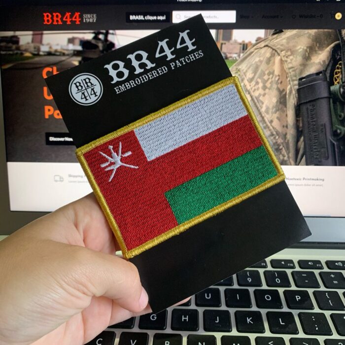 Oman – Embroidery Flag Patch With Hook Velcro®️ 4″×2.67″ - Image 3
