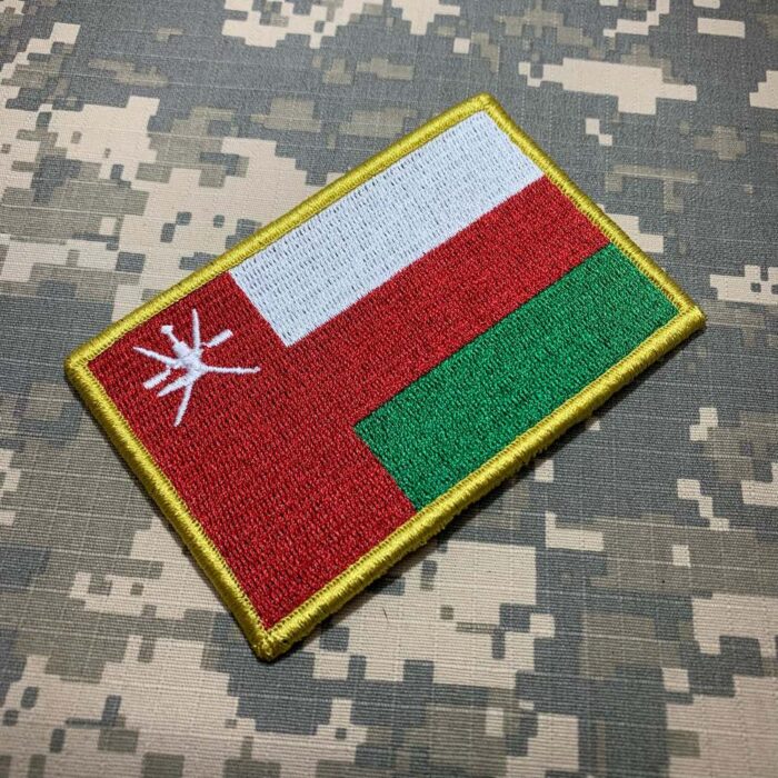 Oman – Embroidery Flag Patch With Hook Velcro®️ 4″×2.67″ - Image 2