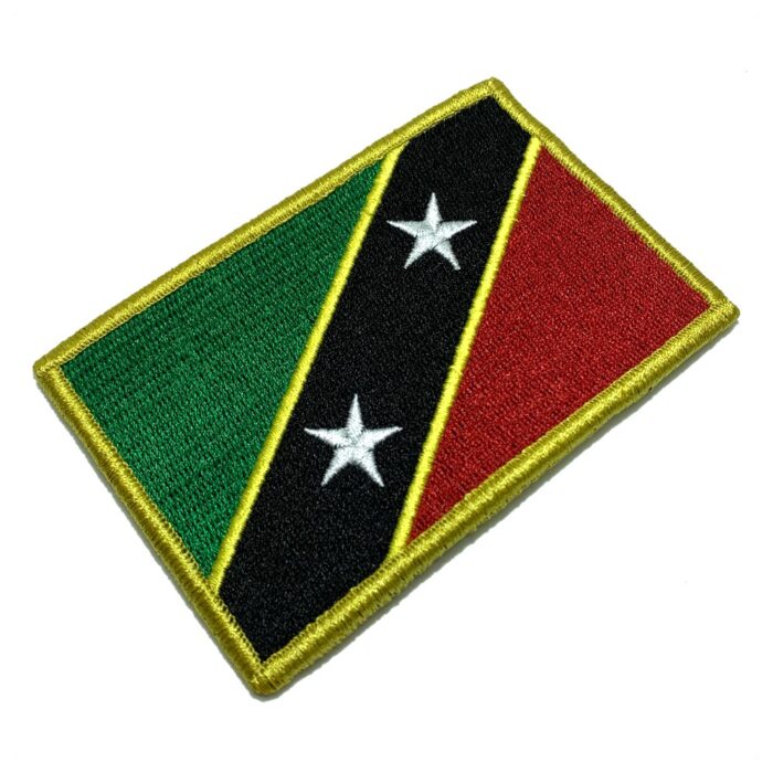 Saint Kitts and Nevis – Embroidery Flag Patch With Hook Velcro®️ 4″×2.67″