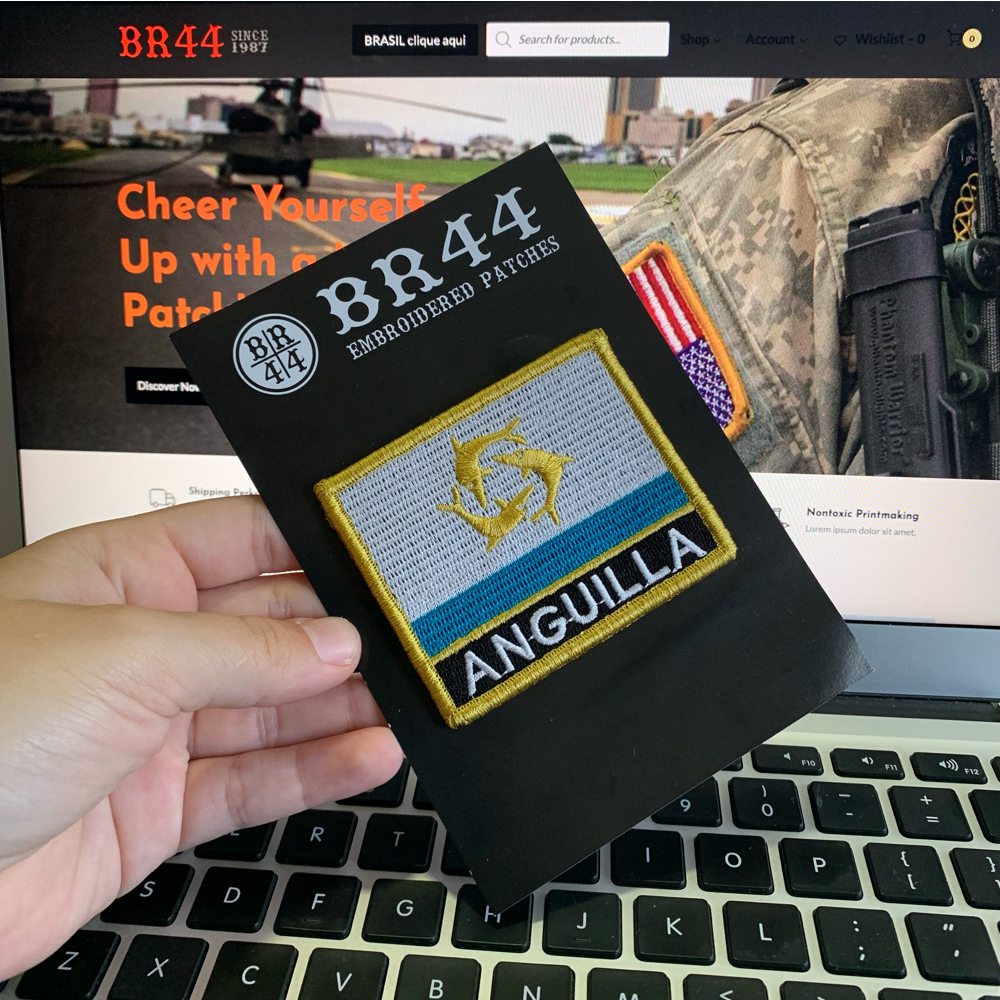 Anguilla – Embroidery Flag Patch With Hook Velcro®️ 3″×2.5″ - Image 2