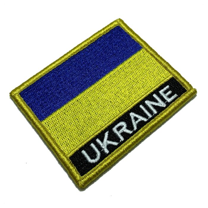 Ukraine – Embroidery Flag Patch With Hook Velcro®️ 3″×2.5″