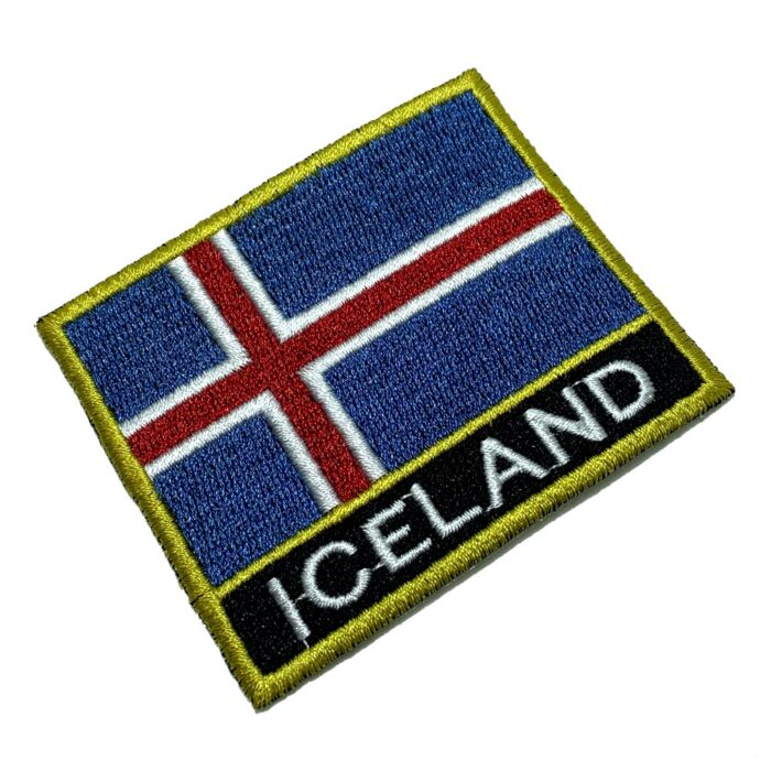 Iceland – Embroidery Flag Iron-in or Sew on Patch 3″×2.5″