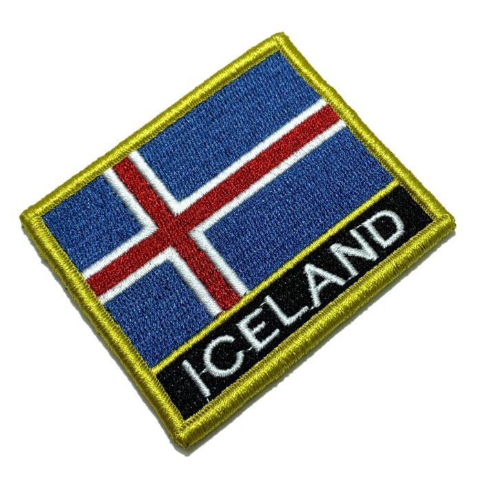 Iceland – Embroidery Flag Patch With Hook Velcro®️ 3″×2.5″