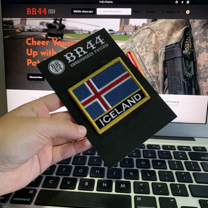 Iceland – Embroidery Flag Patch With Hook Velcro®️ 3″×2.5″ - Image 2