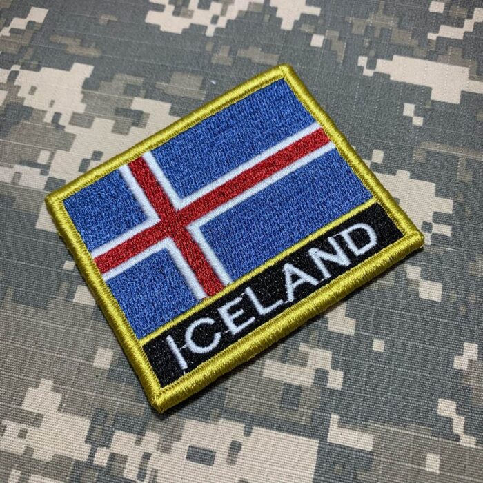 Iceland – Embroidery Flag Patch With Hook Velcro®️ 3″×2.5″ - Image 3