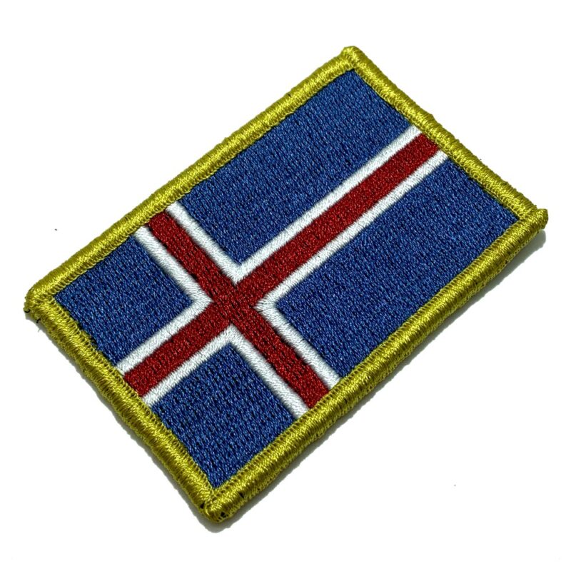 Iceland – Embroidery Flag Patch With Hook Velcro®️ 3″×2″