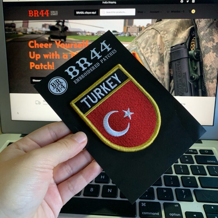 Turkey – Embroidery Flag Patch With Hook Velcro®️ 2.68″×3.15″ - Image 3