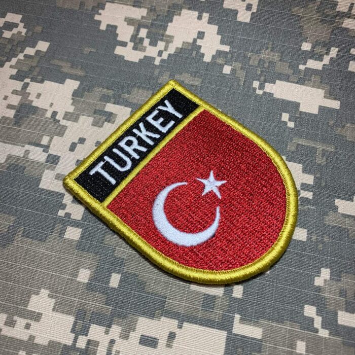 Turkey – Embroidery Flag Patch With Hook Velcro®️ 2.68″×3.15″ - Image 2
