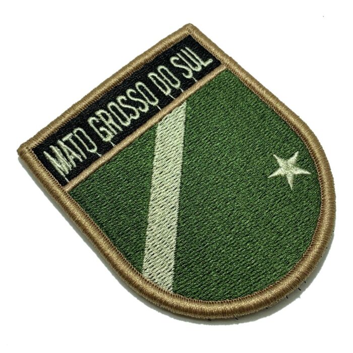 Mato Grosso do Sul Brazil State – Embroidery Flag Patch With Hook Velcro®️ 2.68″×3.15″