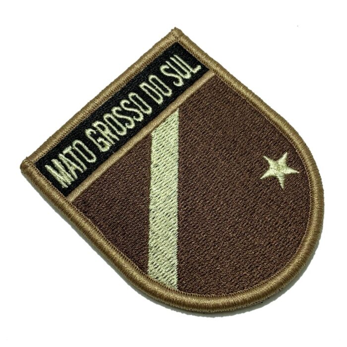 Mato Grosso do Sul Brazil State – Embroidery Flag Patch With Hook Velcro®️ 2.68″×3.15″