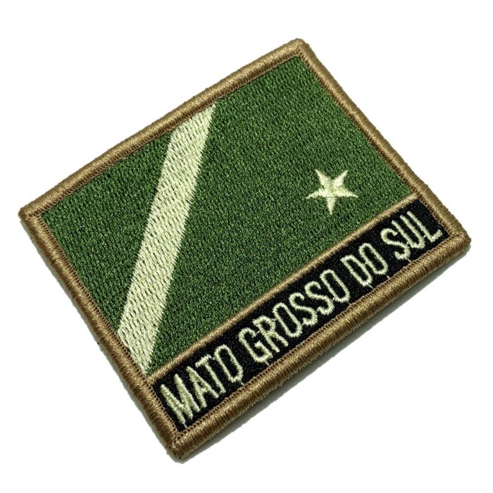 Mato Grosso do Sul Brazil State – Tactical Embroidery Flag Patch With Hook Velcro®️ 3″×2.5″