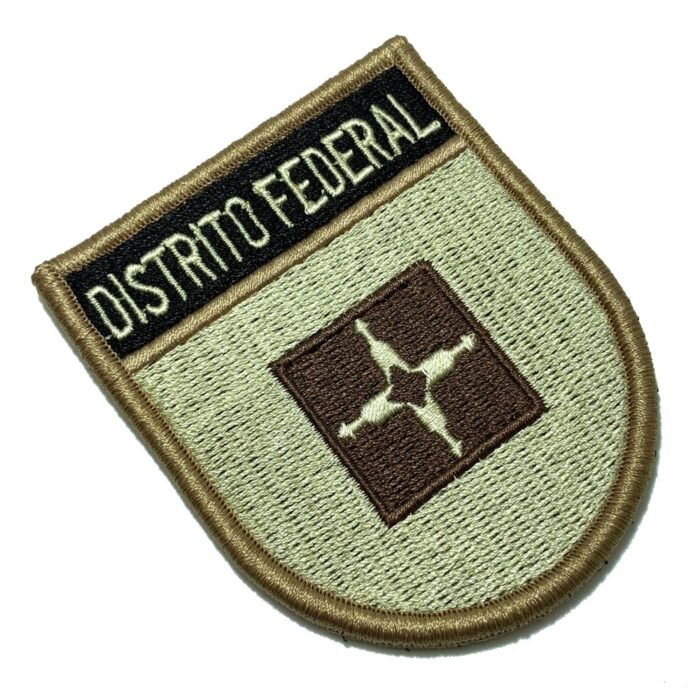 Distrito Federal Brazil – Tactical Embroidery Flag Patch With Hook Velcro®️ 2.68″×3.15″