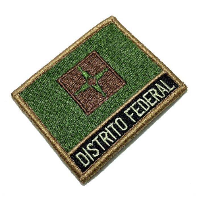Distrito Federal Brazil State – Tactical Embroidery Flag Patch With Hook Velcro®️ 3″×2.5″