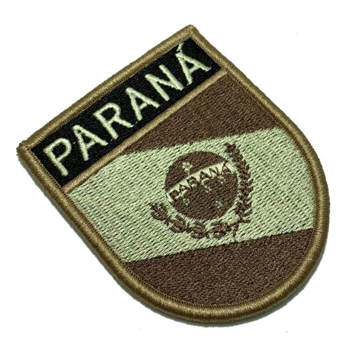 Paraná Brazil State – Tactical Embroidery Flag Patch With Hook Velcro®️ 2.68″×3.15″