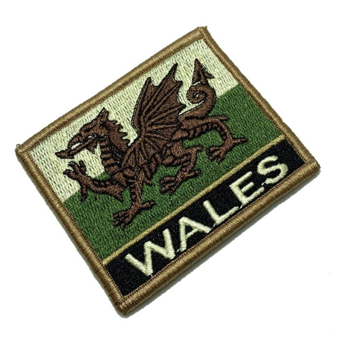 Wales Country – Tactical Embroidery Flag Patch With Hook Velcro®️ 3″×2.5″