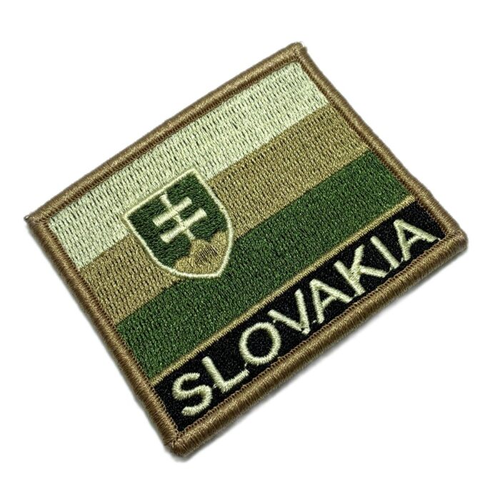 Slovakia Country – Tactical Embroidery Flag Patch With Hook Velcro®️ 3″×2.5″