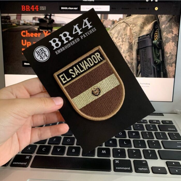 El Salvador Country – Tactical Embroidery Flag Patch With Hook Velcro®️ 2.68″×3.15″ - Image 2