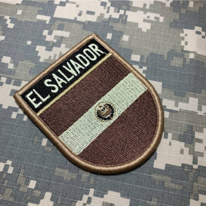 El Salvador Country – Tactical Embroidery Flag Patch With Hook Velcro®️ 2.68″×3.15″ - Image 3
