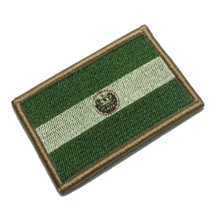 El Salvador Country – Tactical Embroidery Flag Patch With Hook Velcro®️ 3″×2″
