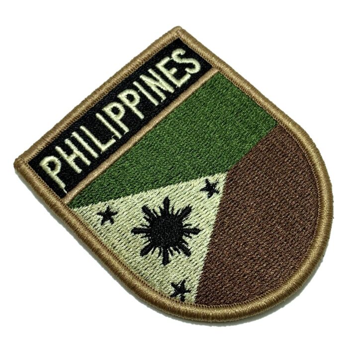 Philippines Country – Tactical Embroidery Flag Patch With Hook Velcro®️ 2.68″×3.15″