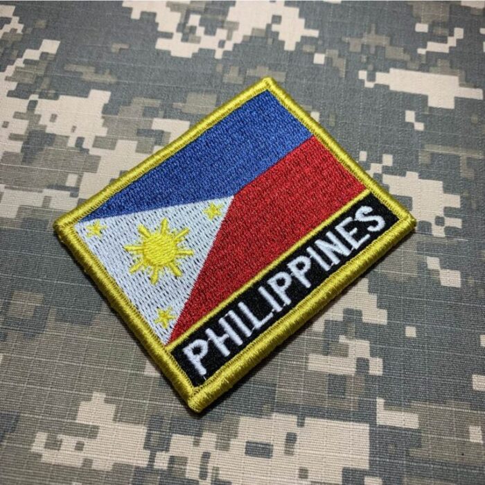 Philippines Country – Embroidery Flag Patch With Hook Velcro®️ 3″×2.5″ - Image 2