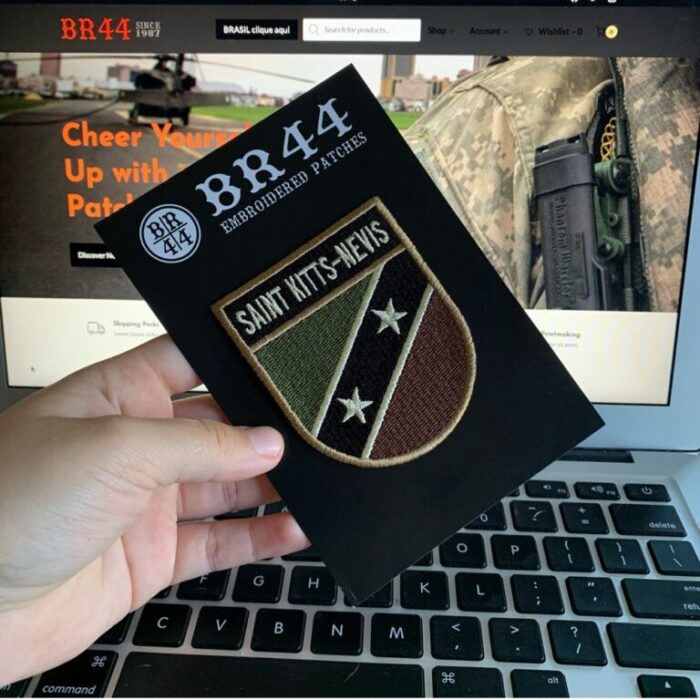 Saint Kitts & Nevis Country – Tactical Embroidery Flag Iron-in or Sew on Patch 2.68″×3.15″ - Image 3