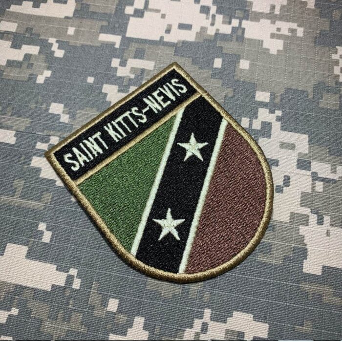 Saint Kitts & Nevis Country – Tactical Embroidery Flag Iron-in or Sew on Patch 2.68″×3.15″ - Image 2