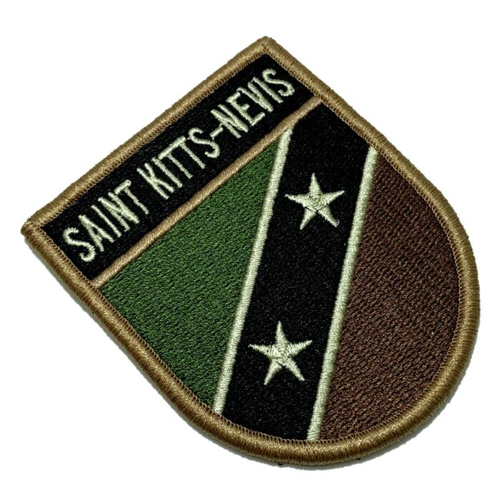 Saint Kitts & Nevis Country – Tactical Embroidery Flag Patch With Hook Velcro®️ 2.68″×3.15″