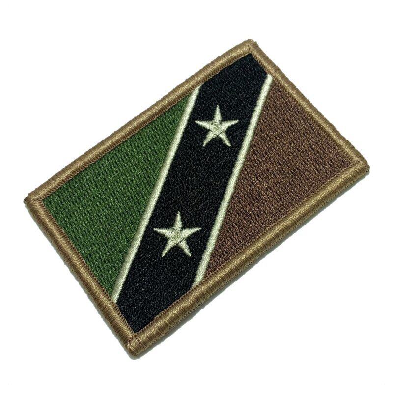 Saint Kitts & Nevis Country – Tactical Embroidery Flag Patch With Hook Velcro®️ 3″×2″