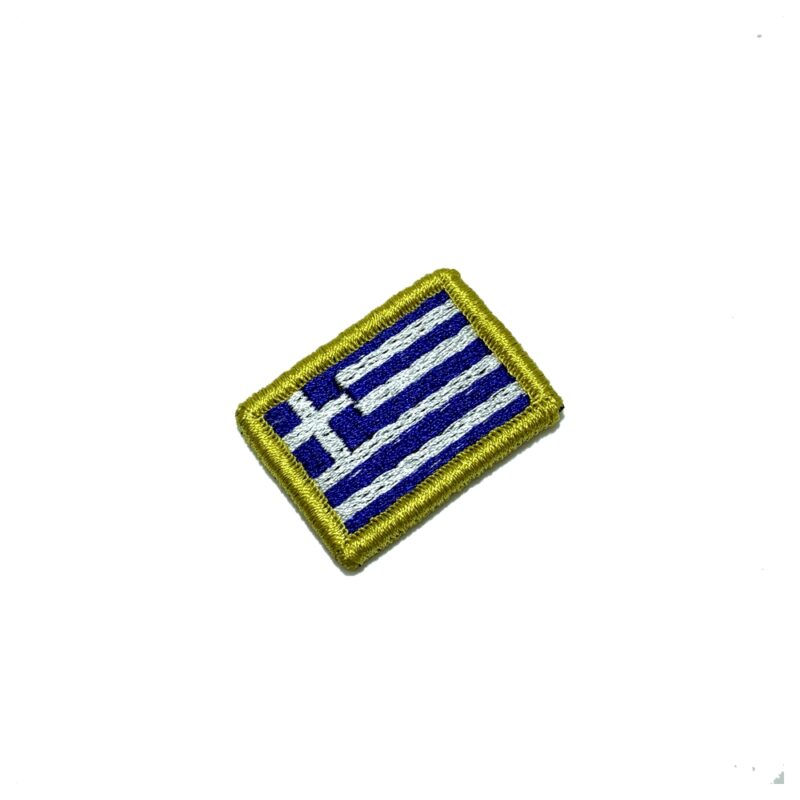 Greece Country – Embroidery Flag Patch With Hook Velcro®️ 1.5″x1″