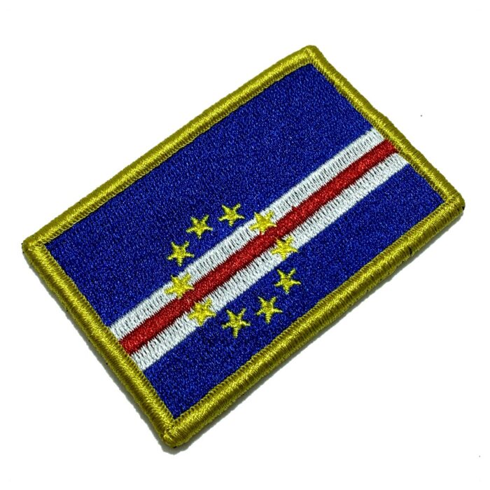 Cape Verde Country – Embroidery Flag Patch With Hook Velcro®️ 3″×2″