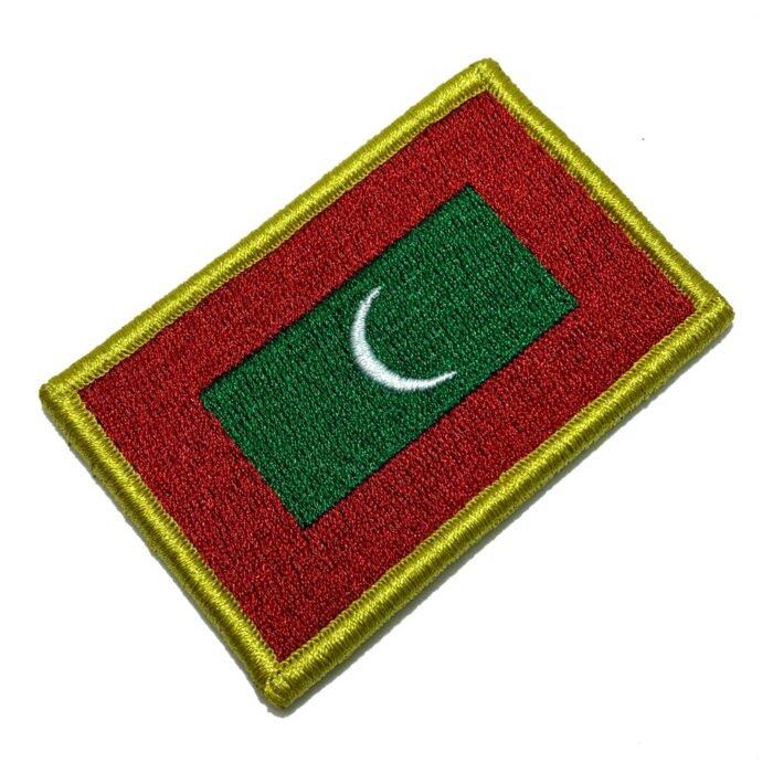 Maldivas – Embroidery Flag Patch With Hook Velcro®️ 3″×2″