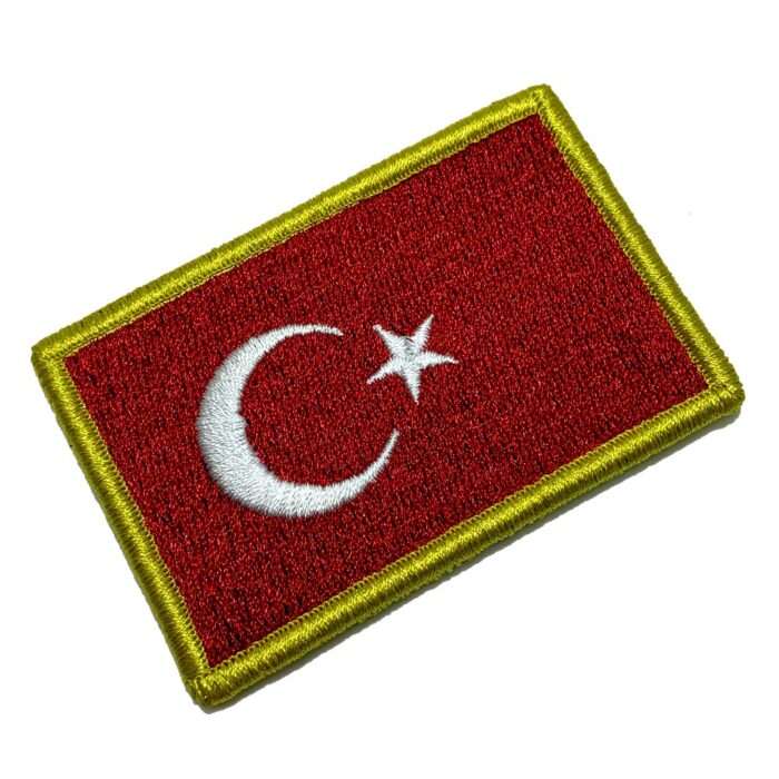 Turkey Country - Embroidery Flag Patch With Hook Velcro®️ 3″×2″