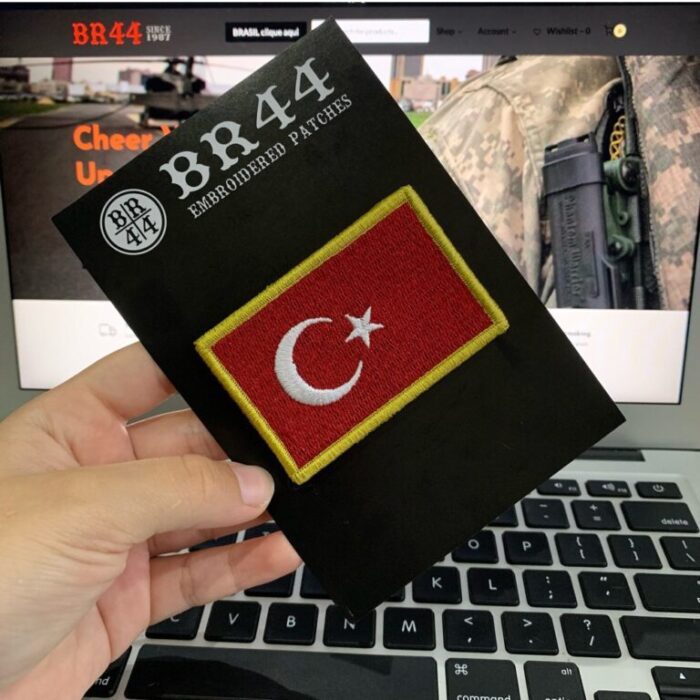 Turkey Country - Embroidery Flag Patch With Hook Velcro®️ 3″×2″ - Image 2