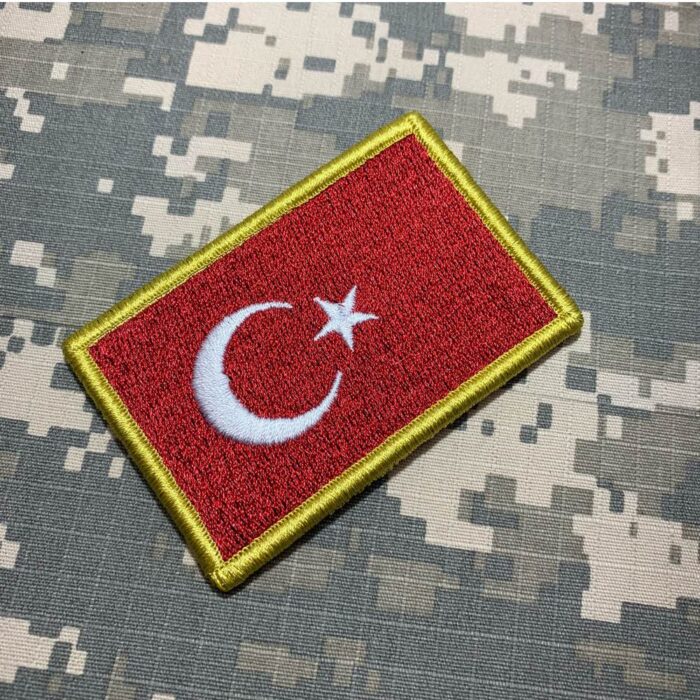 Turkey Country - Embroidery Flag Patch With Hook Velcro®️ 3″×2″ - Image 3