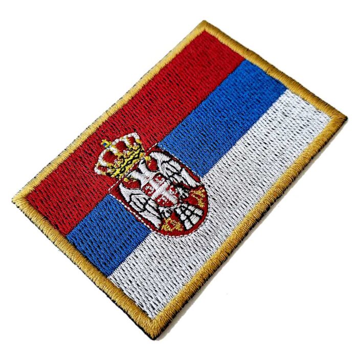 Serbia Country – Embroidery Flag Iron-in or Sew on Patch 3″×2″