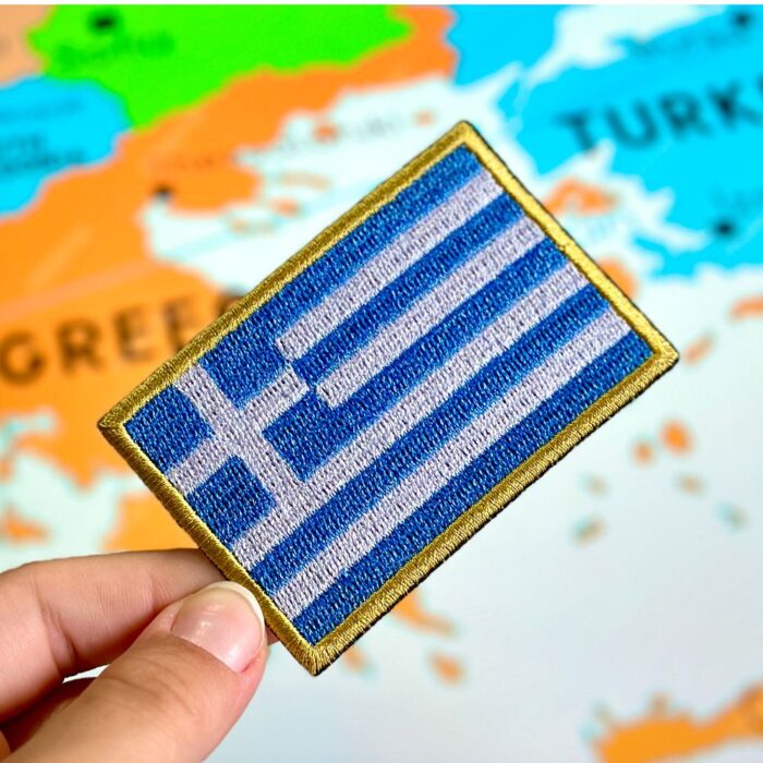 BP0232-001 Greece Flag Embroidery Patch 3"x2" - Image 3