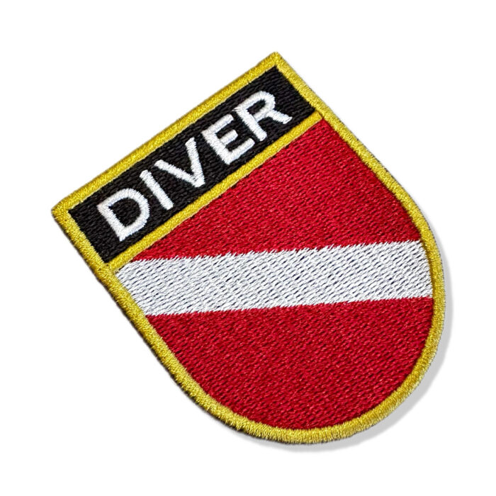 BD0175E-001 Diver Flag Embroidery Patch 2.68"×3.15"