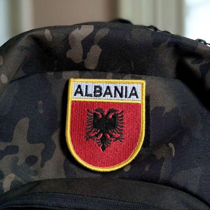 BP0221E-001 Albania Flag Embroidery Patch 2.68"×3.15" - Image 3